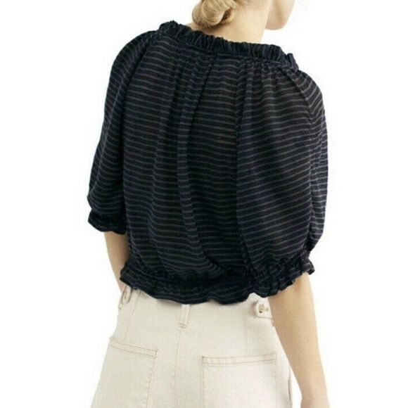 Free People Dorothy Striped Crop Blouse NEW - Picture 10 of 10